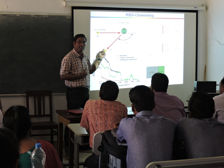 Prof. Pratap Sahoo, NISER, Bhubaneswar, delivering an extramural lecture